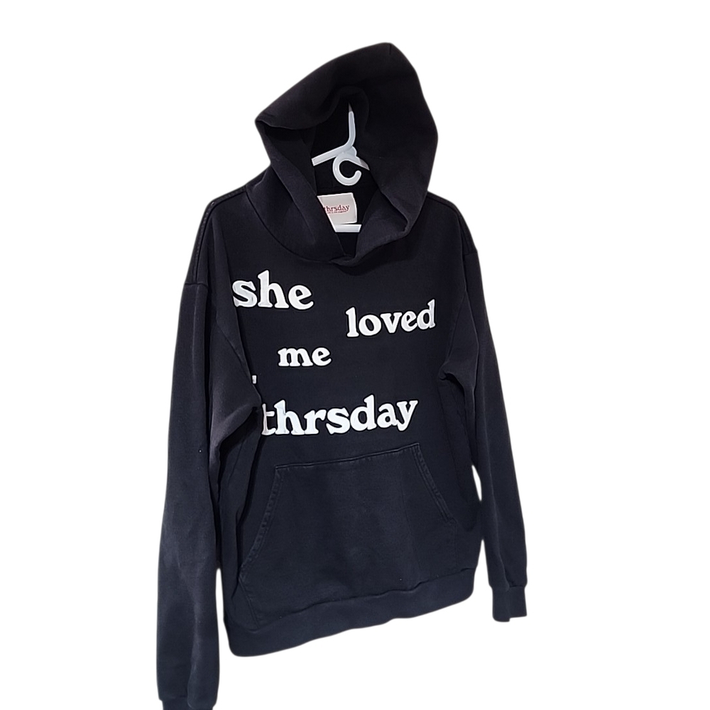 Thursday Brand Black Garment with Red Logo Tag HOODLE - Picture 4 of 7